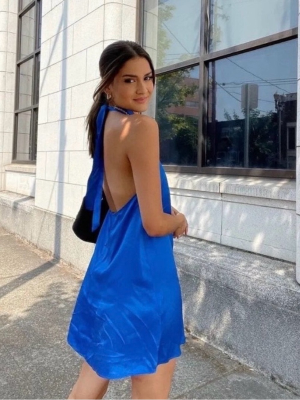 Zara | Satin Halter Dress - size small